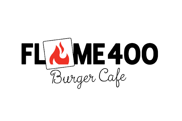 Flame 400 Burger Cafe Logo